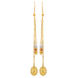 Guadalupe Drop Earrings in 14K Tri-Color Gold