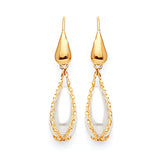 Drop Earrings with Pearl in 14K Gold