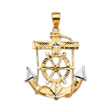 Anchor Pendant in 14K Two-Tone Gold