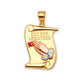 First Communion Kids Pendant in 14K Tri-Color Gold