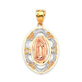 Guadalupe Ladies Pendant in 14K Tri-Color Gold