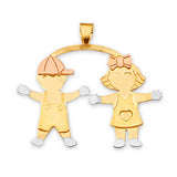 Kids Pendant in 14K Tri-Color Gold