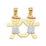 Kids Pendant in 14K Tri-Color Gold