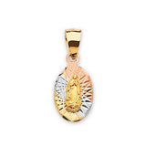 Guadalupe Ladies Pendant in 14K Tri-Color Gold