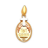 First Communion Kids Pendant in 14K Tri-Color Gold