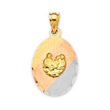 Baptism Kids Pendant in 14K Tri-Color Gold