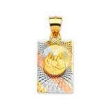 Baptism Kids Pendant in 14K Tri-Color Gold