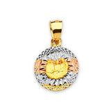 Baptism Kids Pendant in 14K Tri-Color Gold