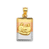 Baptism Kids Pendant in 14K Tri-Color Gold