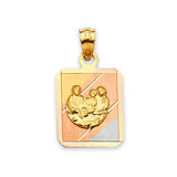 Baptism Kids Pendant in 14K Tri-Color Gold