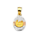 Baptism Kids Pendant in 14K Tri-Color Gold