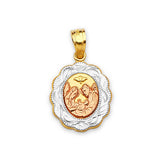 Baptism Kids Pendant in 14K Tri-Color Gold