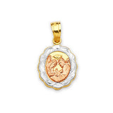 Baptism Kids Pendant in 14K Tri-Color Gold