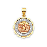 Baptism Kids Pendant in 14K Tri-Color Gold