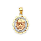 Baptism Kids Pendant in 14K Tri-Color Gold