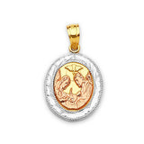 Baptism Kids Pendant in 14K Tri-Color Gold