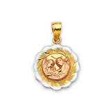 Baptism Kids Pendant in 14K Tri-Color Gold