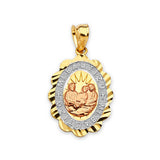 Baptism Kids Pendant in 14K Tri-Color Gold