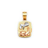 Baptism Kids Pendant in 14K Tri-Color Gold