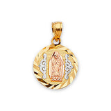 Guadalupe Ladies Pendant in 14K Tri-Color Gold