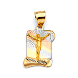 Jesucristo Pendant in 14K Tri-Color Gold