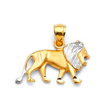 Cat Mens Pendant in 14K Two-Tone Gold