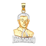 Malverde Personalized Mens Pendant in 14K Two-Tone Gold