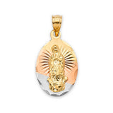 Guadalupe Ladies Pendant in 14K Tri-Color Gold