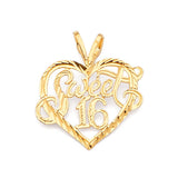 Heart Sweet 16 Pendant in 14K Gold