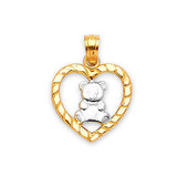 Bear Ladies Pendant in 14K Two-Tone Gold