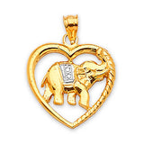 Elephant Ladies Pendant in 14K Two-Tone Gold