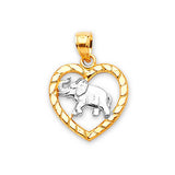 Elephant Ladies Pendant in 14K Two-Tone Gold