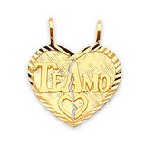 Heart Breakable Pendant in 14K Gold