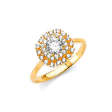 White CZ Pave Engagement Ring in 14K Gold