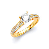 White CZ Pave Engagement Ring in 14K Gold