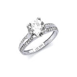 White CZ Pave Engagement Ring in 14K White Gold