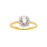 White CZ Center-Stone Ladies Ring in 14K Gold