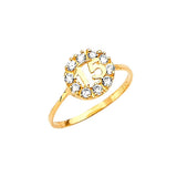 White CZ Ladies Ring in 14K Gold