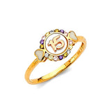 Multi-Color CZ Ladies Ring in 14K Two-Tone Gold