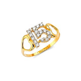 White CZ Ladies Ring in 14K Gold