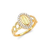 White CZ Guadalupe Ladies Ring in 14K Gold