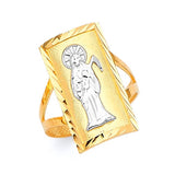 Santa Muerte Ladies Ring in 14K Two-Tone Gold