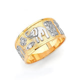 Lucky Charm Ladies Ring in 14K Two-Tone Gold