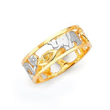 Lucky Charm Ladies Ring in 14K Two-Tone Gold