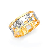 Lucky Charm Ladies Ring in 14K Two-Tone Gold