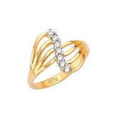 White CZ Multi-Band Ladies Ring in 14K Two-Tone Gold