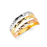 Multi-Band Ladies Ring in 14K Tri-Color Gold