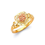 Flower Ladies Ring in 14K Two-Tone Gold