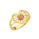 Heart Ladies Ring in 14K Two-Tone Gold