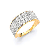 White CZ Channel Ladies Ring in 14K Two-Tone Gold